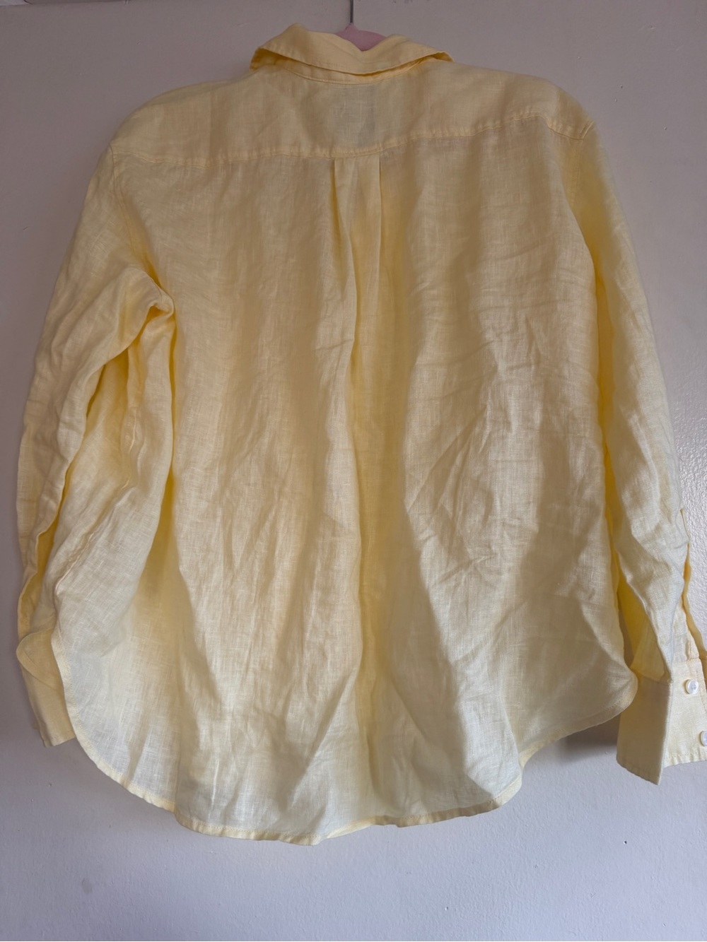 GAP Butter Yellow Linen Button-Down Shirt - Picture 4 of 4